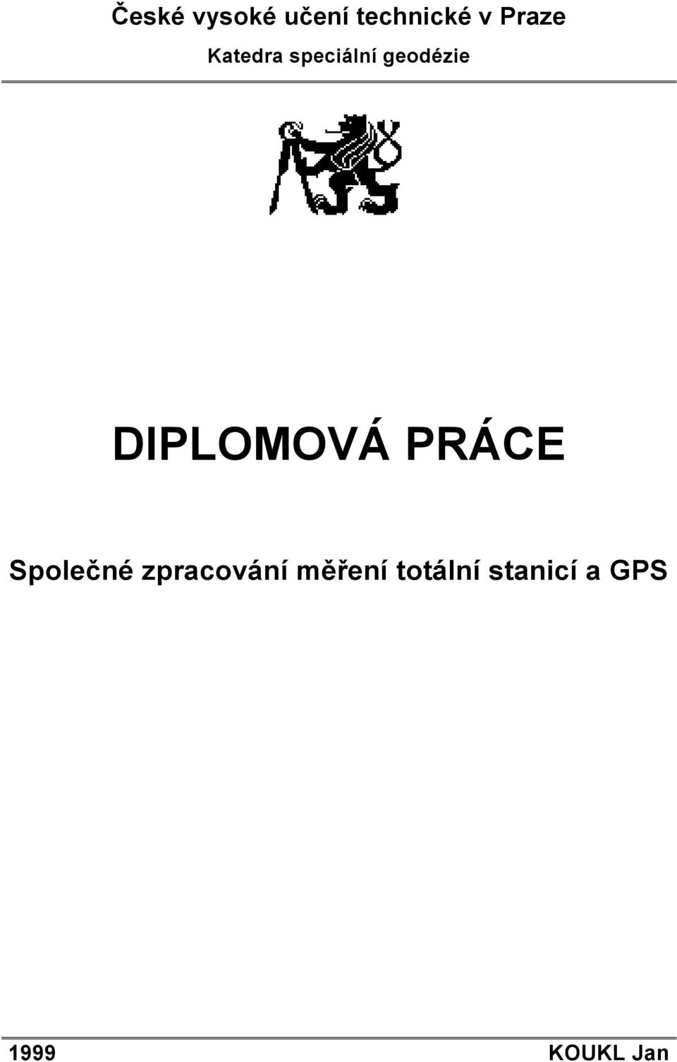 DIPLOMOVÁ PRÁCE Společné zpracování