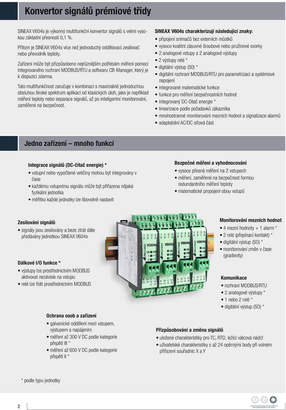 Zařízení může být přizpůsobeno nejrůznějším potřebám měření pomocí integrovaného rozhraní MODBUS/RTU a softwaru CB-Manager, který je k dispozici zdarma.