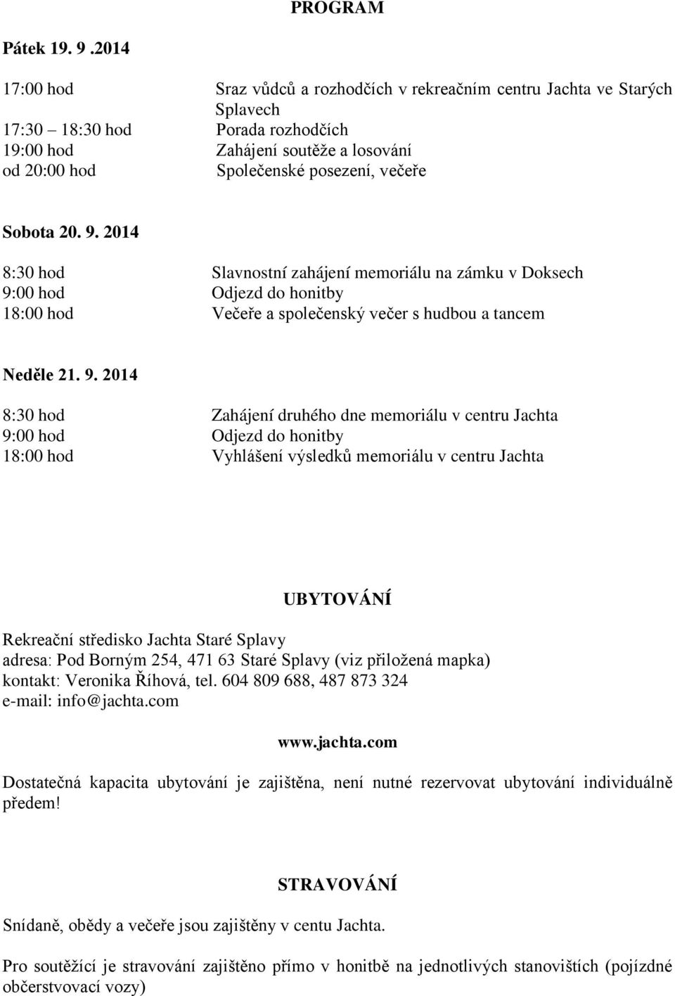 Sobota 20. 9.