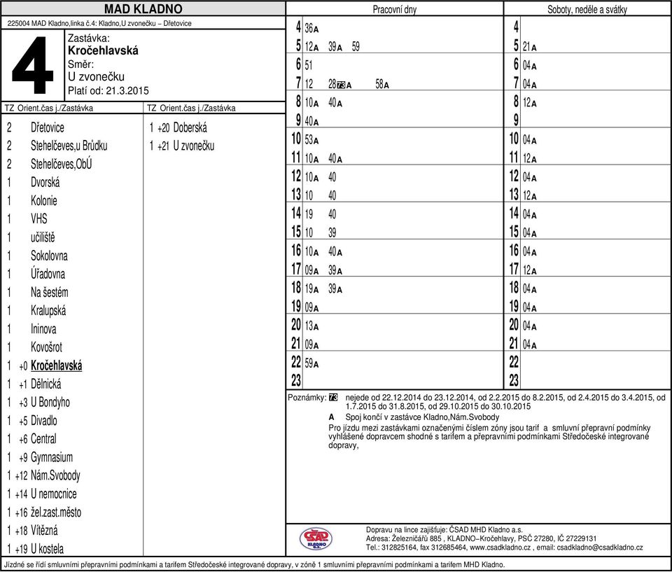 město 1 +1 Vítězná 1 +1 U kostela 1 + Doberská 1 + 36A A 3A 6 1 2 3A A A 0A 0A 3A A 0A A 0 0 1 1 0 1 3 A 0A 0A 3A 1 1A 3A 1 0A A 0A A Adresa: Železničářů, KLADNO