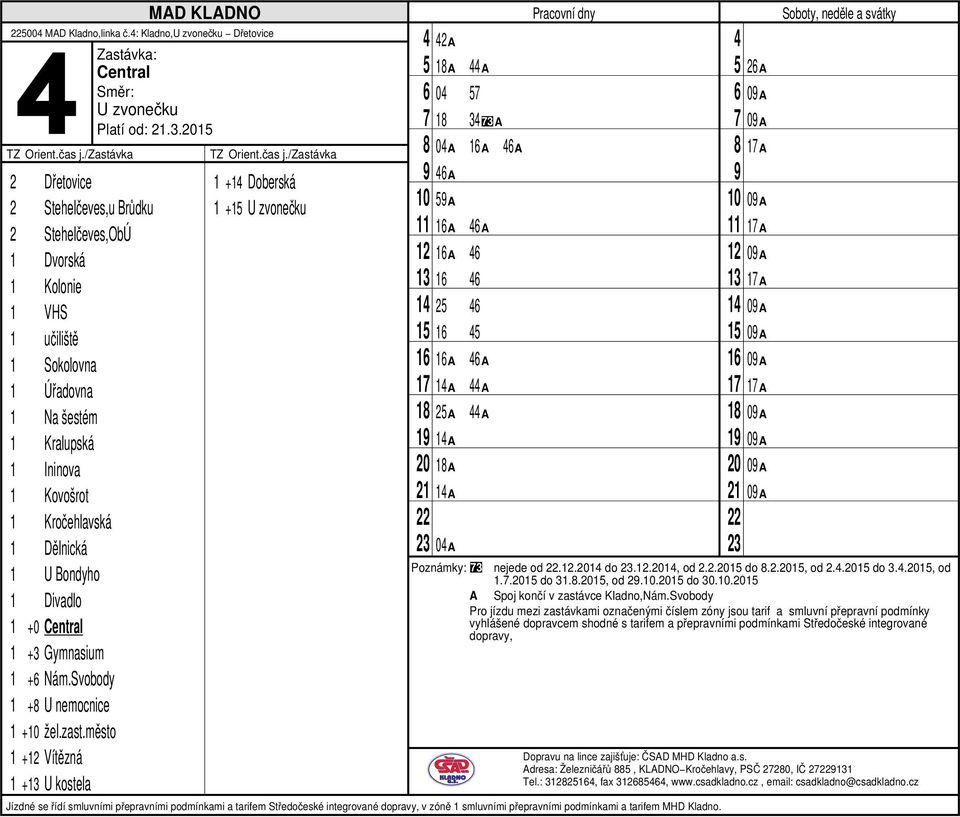 město 1 + Vítězná 1 + U kostela 1 +1 Doberská 1 +1 2A 1A A 6 0 1 3 3A 0A A 6A 6A A A 6A A 6 6 1 2 6 1 A 6A 1A A 1 2A A 1 1A 1A 1A 0A Adresa: Železničářů, KLADNO