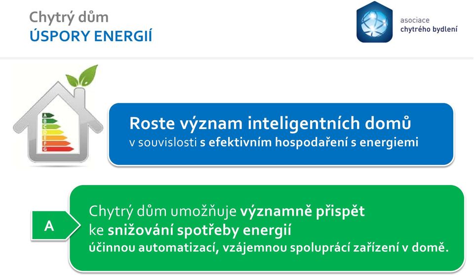 dům umožňuje významně přispět ke snižování spotřeby energií