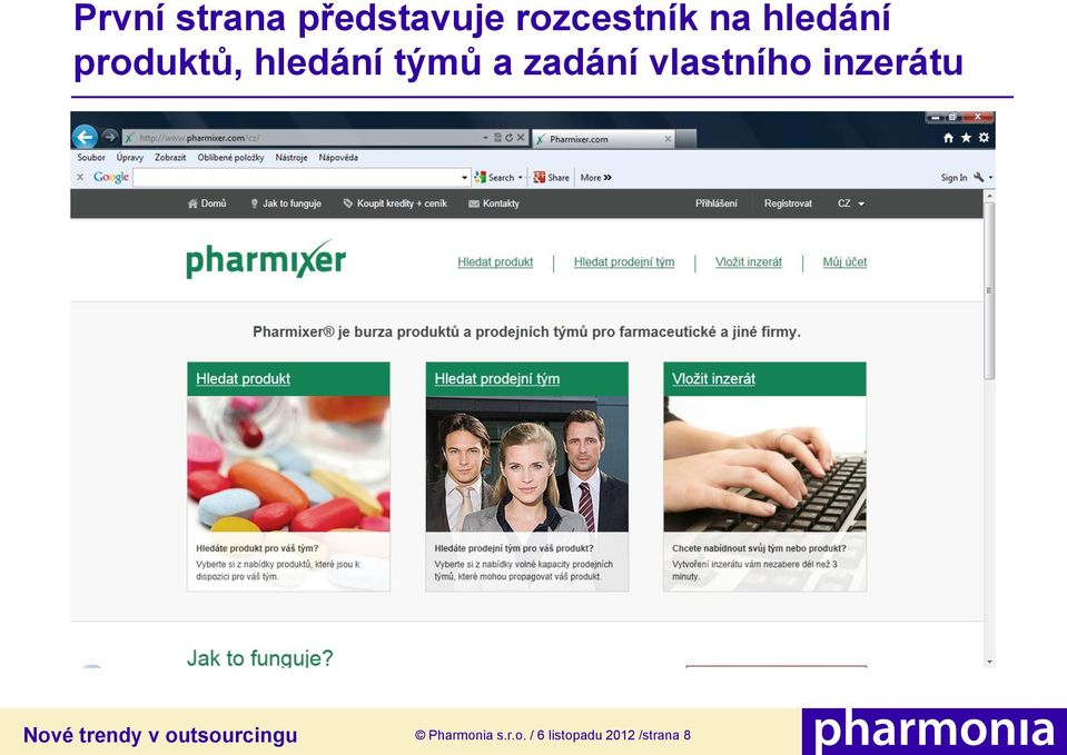 zadání vlastního inzerátu Pharmonia
