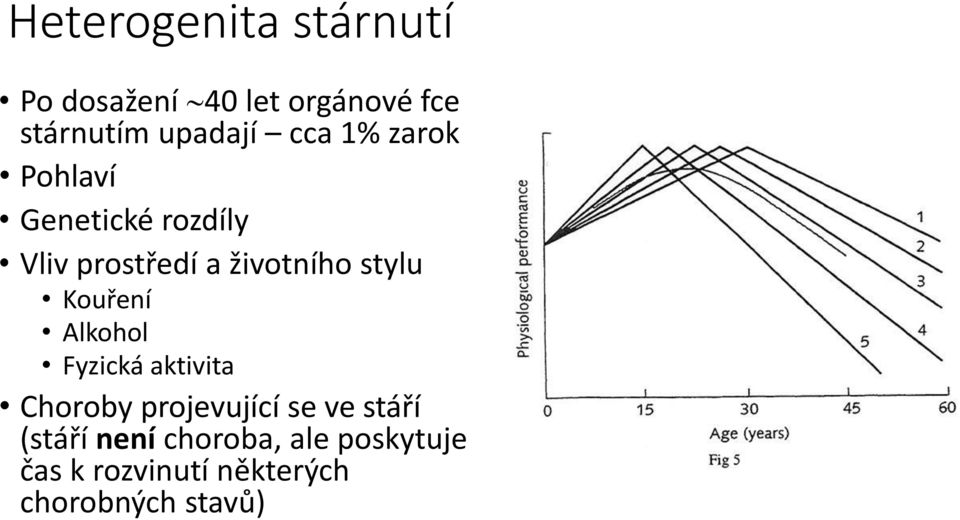 Kouření Alkohol Fyzická aktivita Choroby projevující se ve stáří (stáří