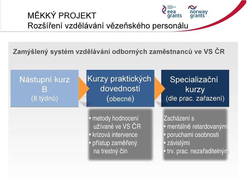 prac. zařazení) metody hodnocení užívané ve VS ČR krizová intervence přístup zaměřený na