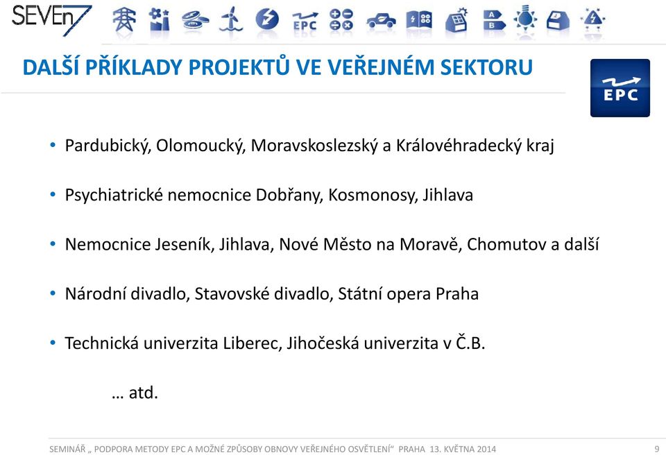 a další Národní ídivadlo, dl Stavovské divadlo, dl Státní opera Praha Technická univerzita Liberec,