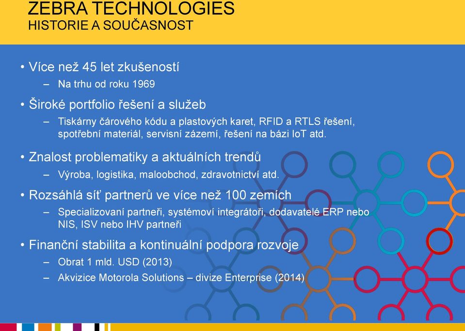 Znalost problematiky a aktuálních trendů Výroba, logistika, maloobchod, zdravotnictví atd.