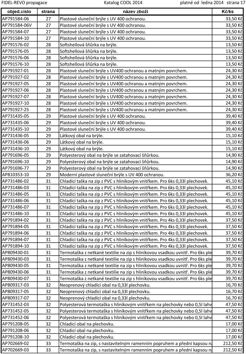 13,50 Kč AP791576-05 28 Softshellová šňůrka na brýle. 13,50 Kč AP791576-06 28 Softshellová šňůrka na brýle. 13,50 Kč AP791576-10 28 Softshellová šňůrka na brýle.