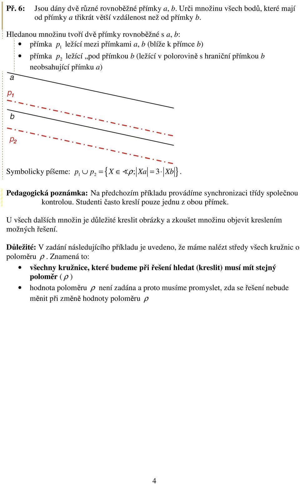 ymolicy píšeme: p1 p = { X ρ; X = 3 X } Pedgogicá poznám: N předchozím příldu povádíme synchonizci třídy společnou ontolou. tudenti čsto eslí pouze jednu z oou příme.