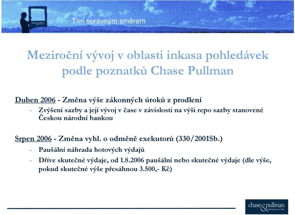 národní bankou Srpen 2006 -Změna vyhl. o odměně exekutorů (330/2001Sb.