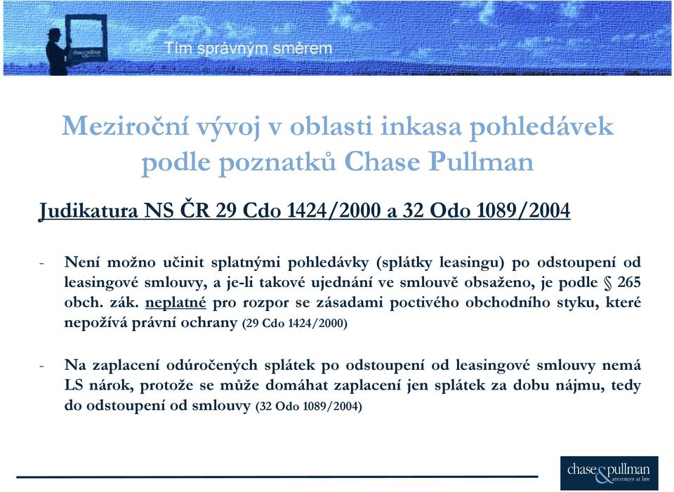 neplatné pro rozpor se zásadami poctivého obchodního styku, které nepožívá právní ochrany (29 Cdo 1424/2000) - Na zaplacení odúročených splátek po