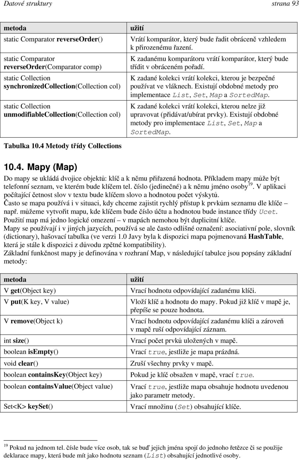 K zadané kolekci vrátí kolekci, kterou je bezpečné používat ve vláknech. Existují obdobné metody pro implementace List, Set, Map a SortedMap.