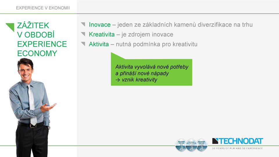 Kreativita je zdrojem inovace Aktivita nutná podmínka pro