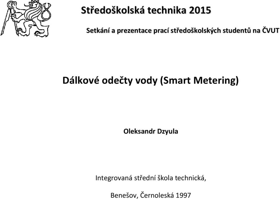 odečty vody (Smart Metering) Oleksandr Dzyula