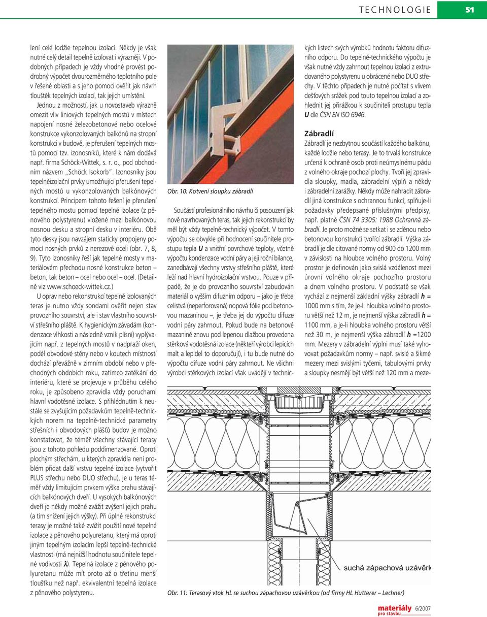 Jednou z možností, jak u novostaveb výrazně omezit vliv liniových tepelných mostů v místech napojení nosné železobetonové nebo ocelové konstrukce vykonzolovaných balkónů na stropní konstrukci v