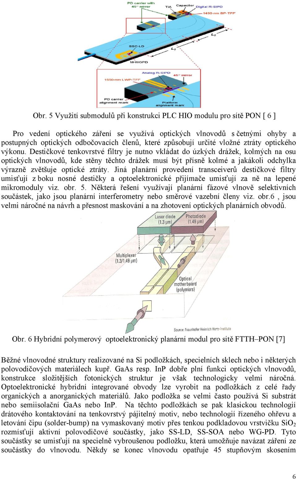 Destičkové tenkovrstvé filtry je nutno vkládat do úzkých drážek, kolmých na osu optických vlnovodů, kde stěny těchto drážek musí být přísně kolmé a jakákoli odchylka výrazně zvětšuje optické ztráty.