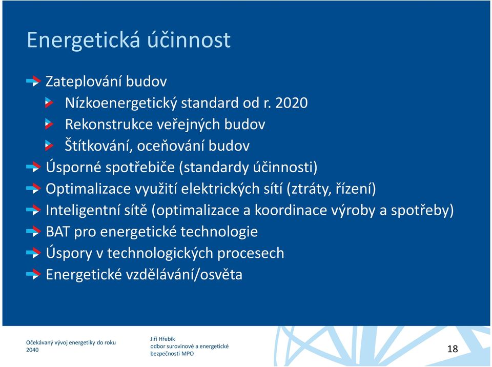 účinnosti) Optimalizace využití elektrických sítí (ztráty, řízení) Inteligentní sítě (optimalizace