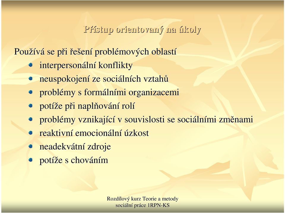 organizacemi potíže e při p i naplňov ování rolí problémy vznikající v souvislosti