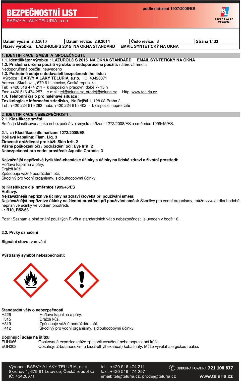 cz, prodej@teluria.cz Http: www.teluria.cz 1.4.