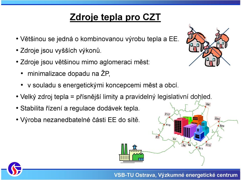 Zdroje jsou většinou mimo aglomeraci měst: minimalizace dopadu na ŽP, v souladu s