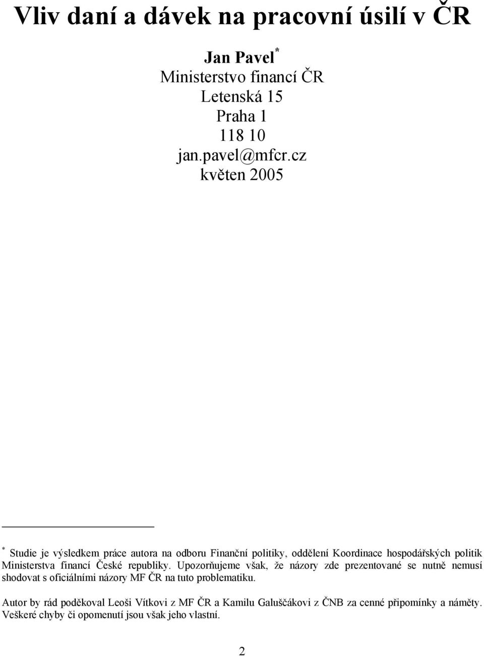financí České republiky.