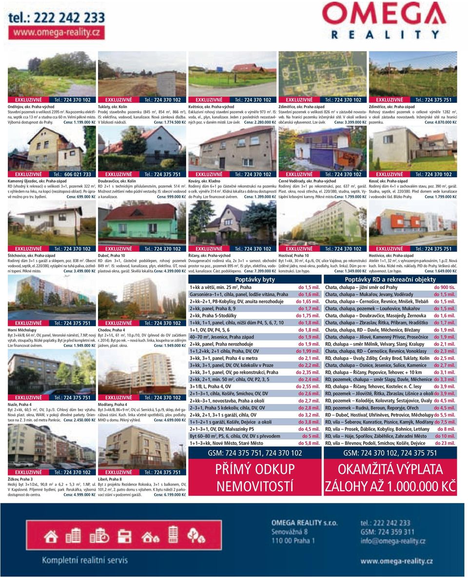 Nová zámková dlažba. V blízkosti nádraží. Cena: 1.774.500 Kč EXKLUZIVNĚ Tel.: 724 370 102 Květnice, okr. Praha-východ Exkluzivní rohový stavební pozemek o výměře 973 m 2. IS: voda, el.