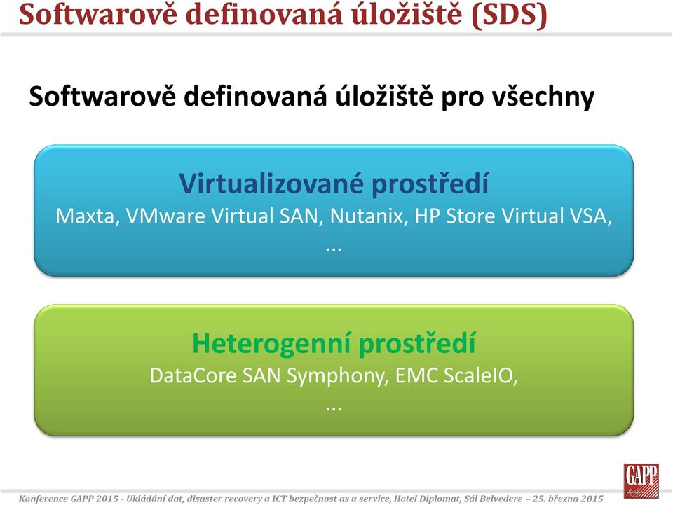 března 2015 Softwarově definovaná úložiště pro všechny Virtualizované prostředí Maxta,