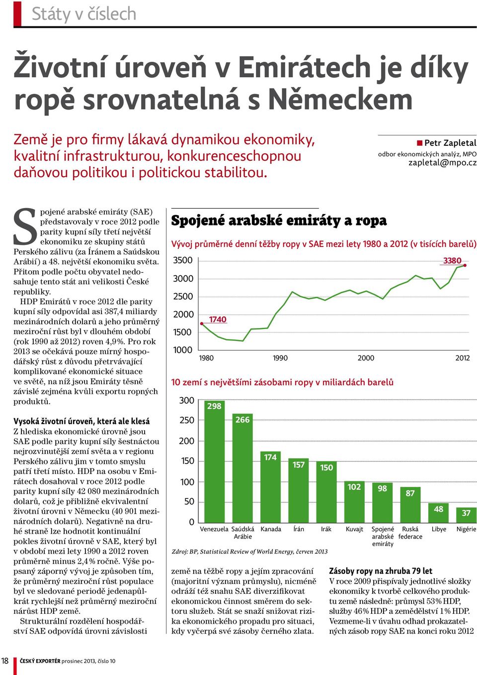 cz Spojené arabské emiráty (SAE) představovaly v roce 2012 podle parity kupní síly třetí největší ekonomiku ze skupiny států Perského zálivu (za Íránem a Saúdskou Arábií) a 48.