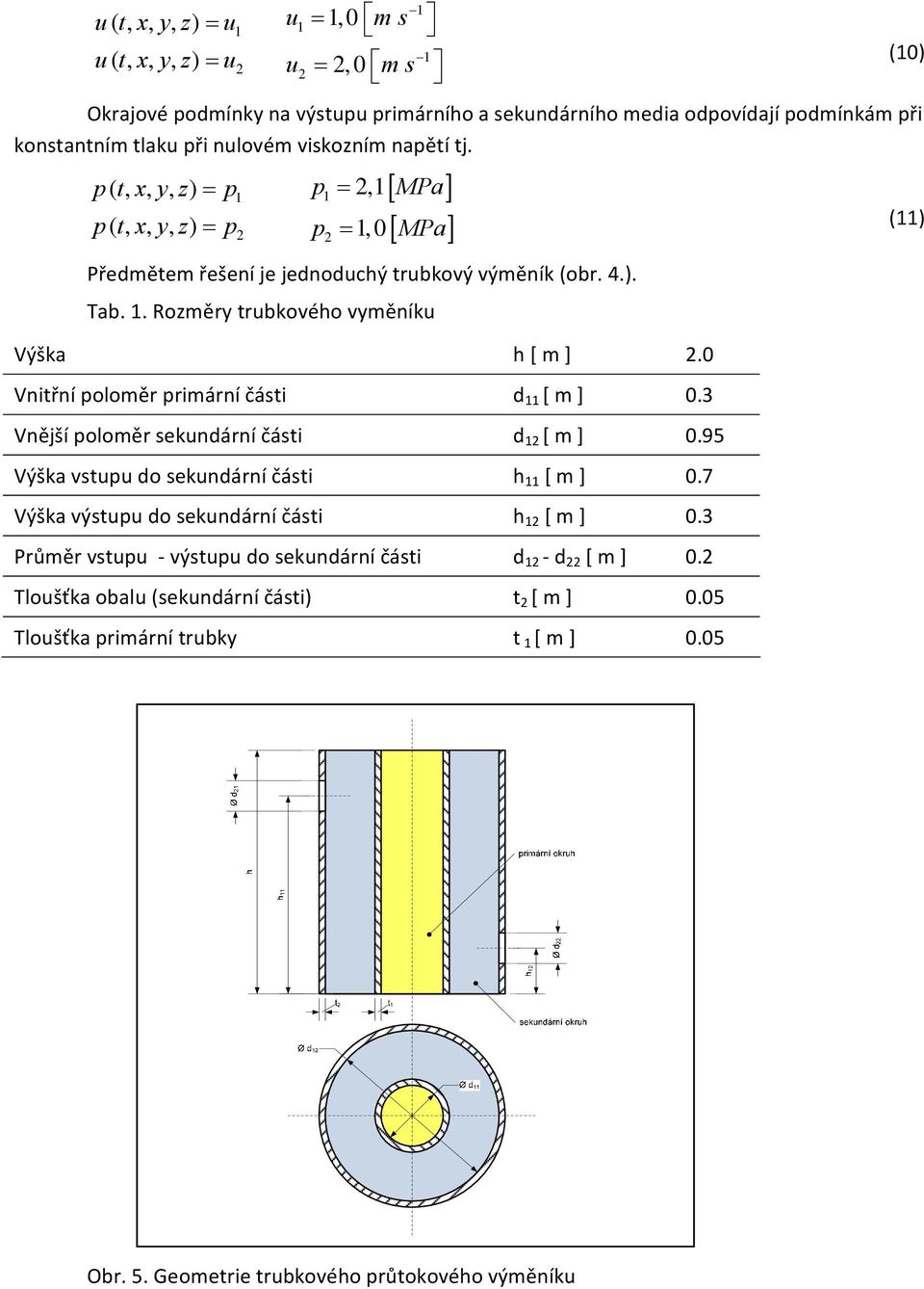 0 Vnitřní poloměr primární části d 11 [ m ] 0.3 Vnější poloměr sekundární části d 12 [ m ] 0.95 Výška vstupu do sekundární části h 11 [ m ] 0.7 Výška výstupu do sekundární části h 12 [ m ] 0.