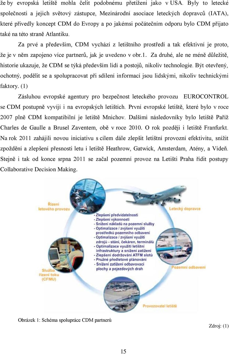 této straně Atlantiku. Za prvé a především, CDM vychází z letištního prostředí a tak efektivní je proto, že je v něm zapojeno více partnerů, jak je uvedeno v obr.1.
