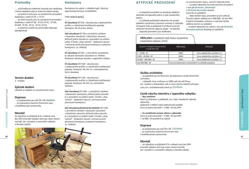 .. po dvou kusech jsou ve standartním provedení dodávány u stolů ST-28, ST-29, ST-31, ST-43L, ST-44P, ST-50, ST-51, ST-52, ST-53.