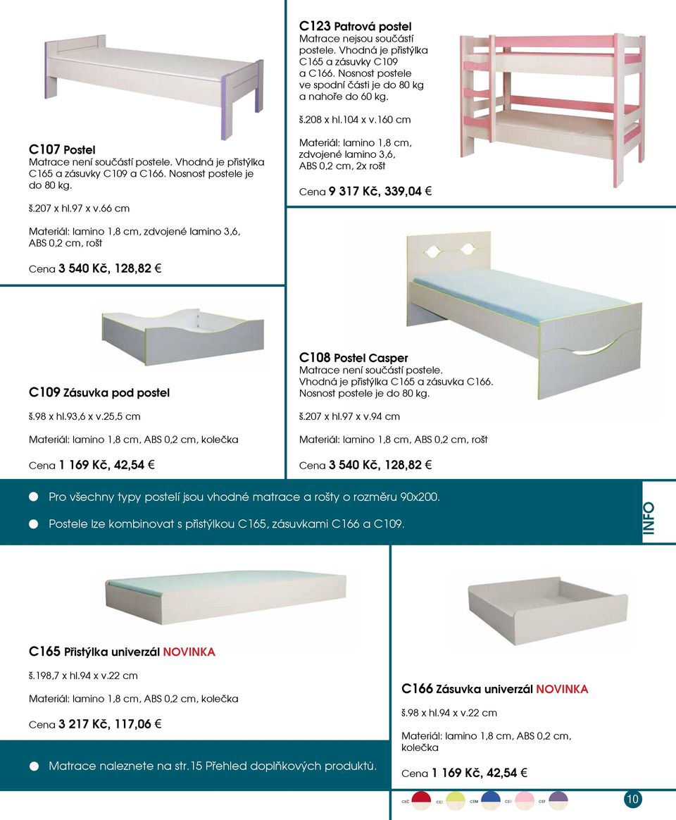 66 cm Materiál: lamino 1,8 cm, zdvojené lamino 3,6, ABS 0,2 cm, 2x rošt Cena 9 317 Kč, 339,04 Materiál: lamino 1,8 cm, zdvojené lamino 3,6, ABS 0,2 cm, rošt Cena 3 540 Kč, 128,82 C109 Zásuvka pod