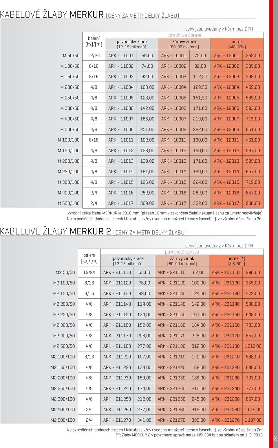 ARK - 10005 151,50 ARK - 12005 535,00 M 300/50 4/8 ARK - 11006 142,00 ARK - 10006 171,00 ARK - 12006 593,00 M 400/50 4/8 ARK - 11007 186,00 ARK - 10007 219,00 ARK - 12007 715,00 M 500/50 4/8 ARK -