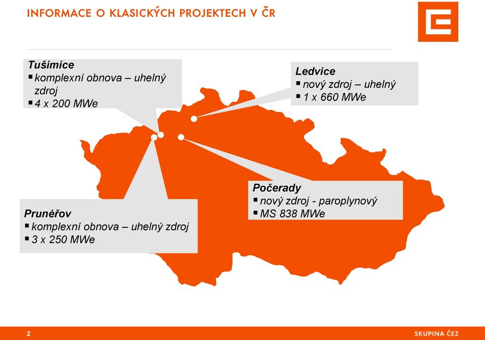 zdroj uhelný 1 x 660 MWe Prunéřov komplexní obnova