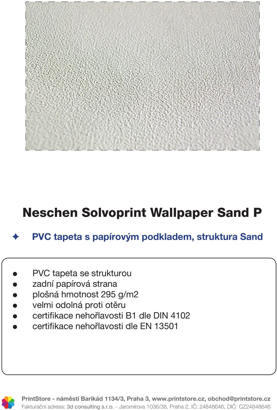 papírová strana plošná hmotnost 295 g/m2 certifikace