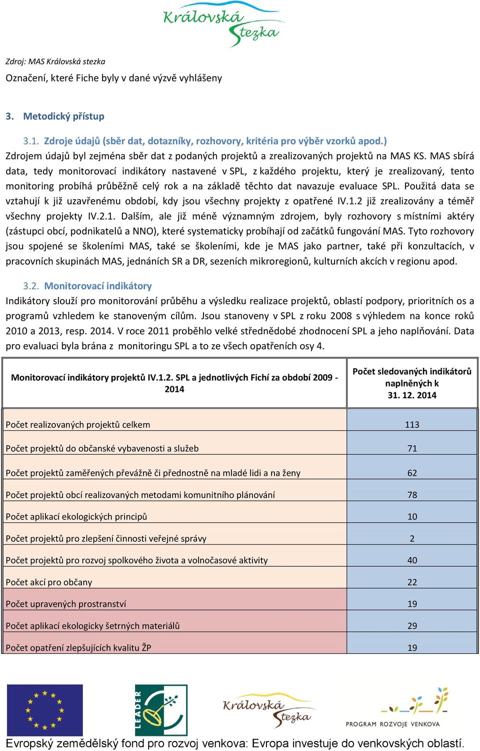 MAS sbírá data, tedy monitorovací indikátory nastavené v SPL, z každého projektu, který je zrealizovaný, tento monitoring probíhá průběžně celý rok a na základě těchto dat navazuje evaluace SPL.