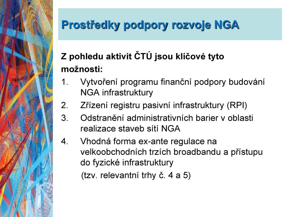 Zřízení registru pasivní infrastruktury (RPI) 3.