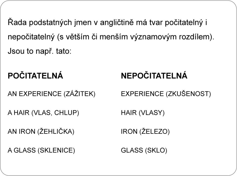 tato: POČITATELNÁ AN EXPERIENCE (ZÁŽITEK) A HAIR (VLAS, CHLUP) AN IRON