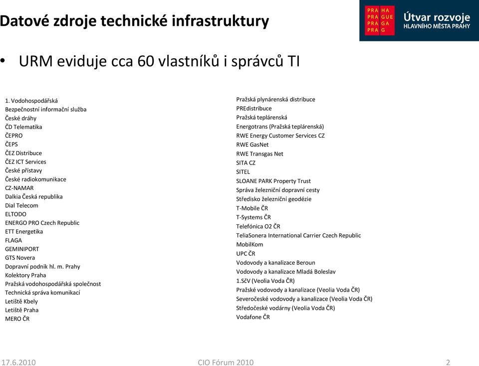 ELTODO ENERGO PRO Czech Republic ETT Energetika FLAGA GEMINIPORT GTS Novera Dopravní podnik hl. m.