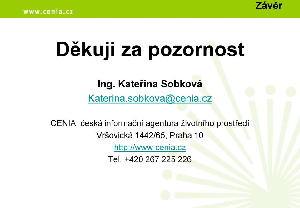 cz CENIA, česká informační agentura životního
