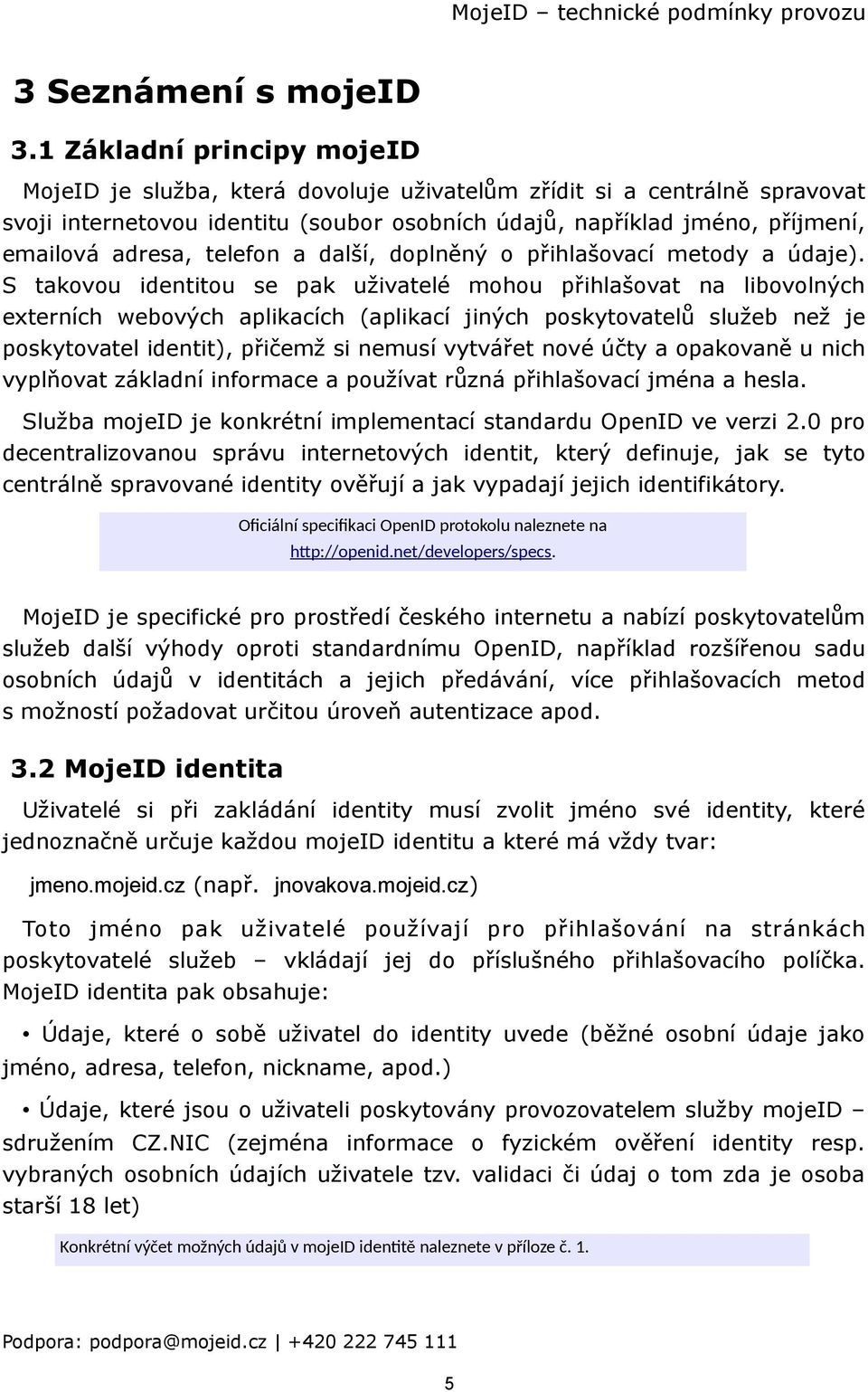telefon a další, doplněný o přihlašovací metody a údaje).