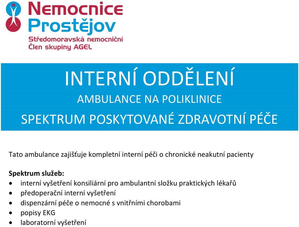 ambulantní složku praktických lékařů předoperační interní vyšetření