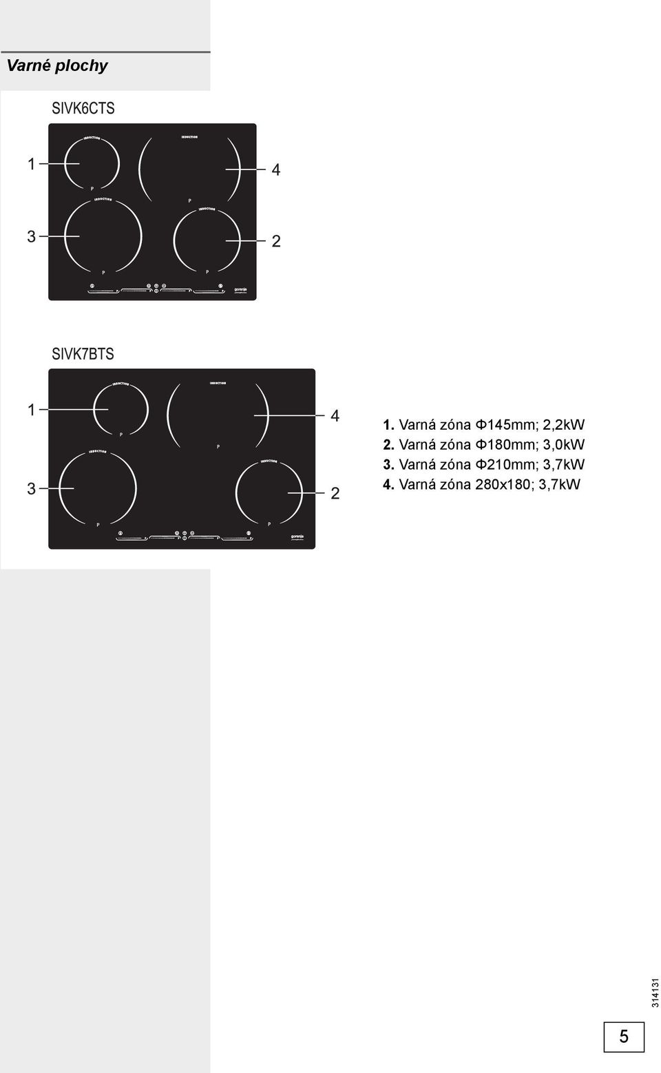 Varná zóna Φ180mm; 3,0kW 3.