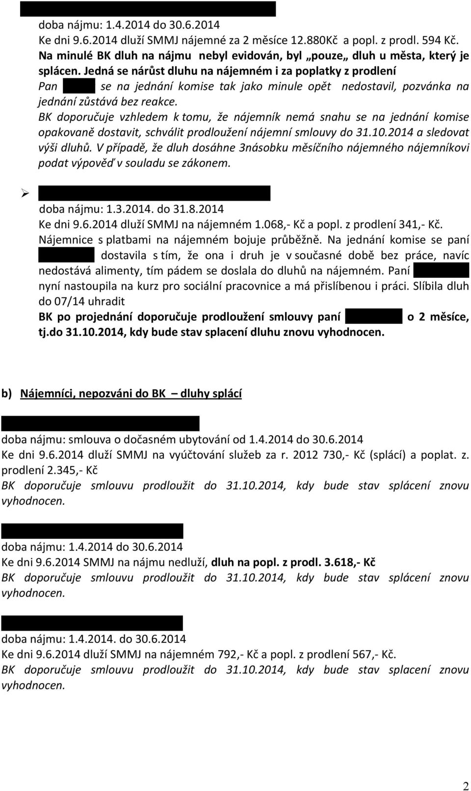 Jedná se nárůst dluhu na nájemném i za poplatky z prodlení Pan Novák se na jednání komise tak jako minule opět nedostavil, pozvánka na jednání zůstává bez reakce.