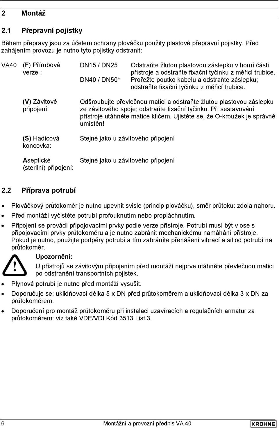 měřicí trubice. Prořežte poutko kabelu a odstraňte záslepku; odstraňte fixační tyčinku z měřicí trubice.