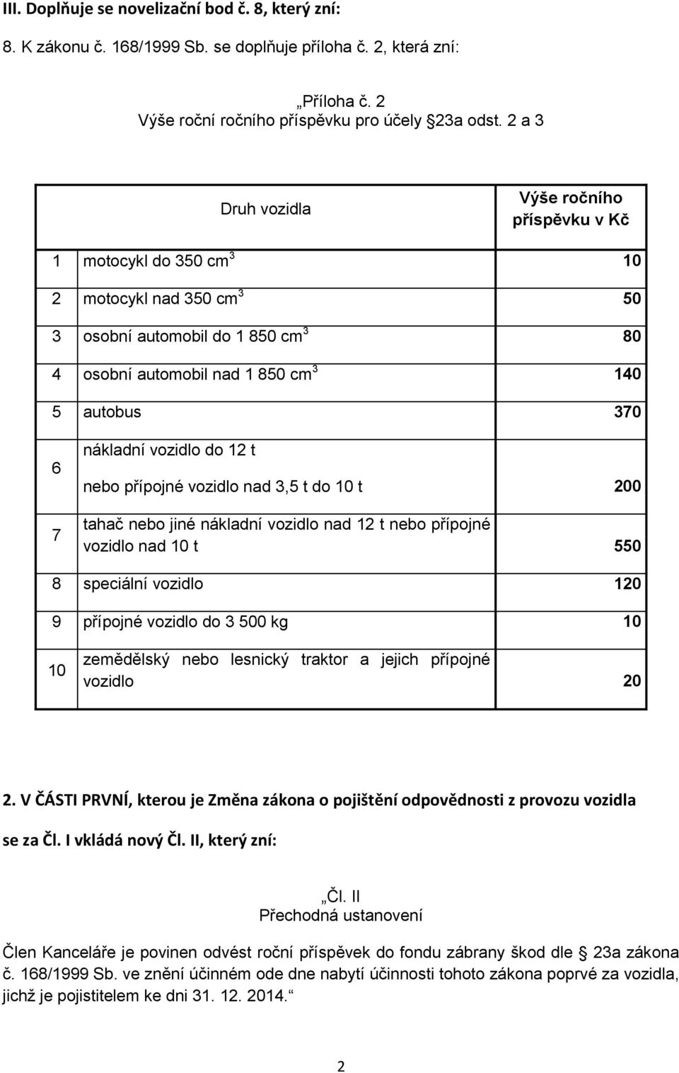 nákladní vozidlo do 12 t nebo přípojné vozidlo nad 3,5 t do 10 t 200 tahač nebo jiné nákladní vozidlo nad 12 t nebo přípojné vozidlo nad 10 t 550 8 speciální vozidlo 120 9 přípojné vozidlo do 3 500