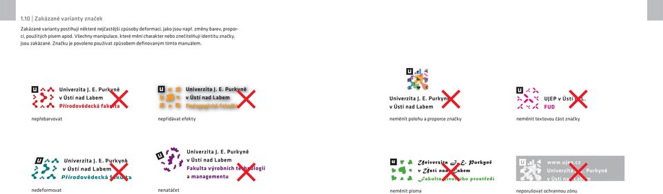 Všechny manipulace, které mění charakter nebo znečitelňují identitu značky, jsou zakázané.