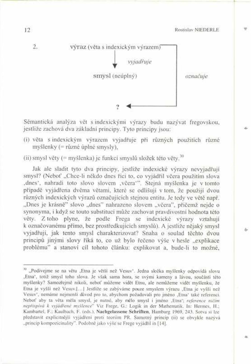 Tyto principy jsou: (i) vïta s indexick m v razem vyjad uje p i r zn ch pouûitìch r zné myölenky (= r zné úplné smysly), (ii) smysl vïty (= myölenka) je funkcì smysl sloûek této vïty.