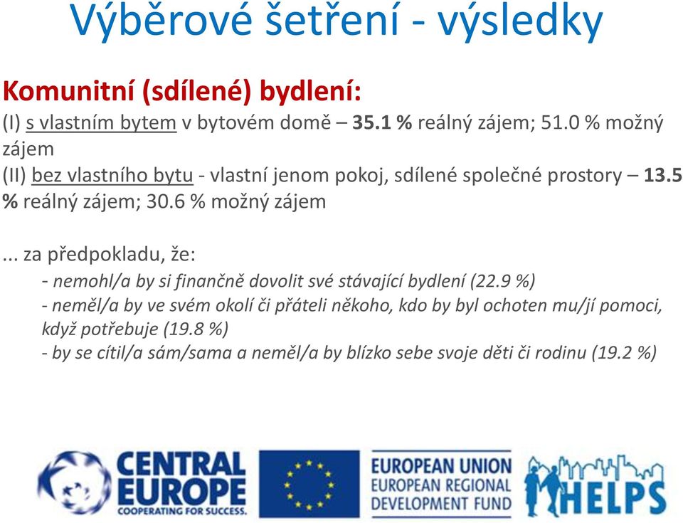 .. za předpokladu, že: - nemohl/a by si finančně dovolit své stávající bydlení (22.
