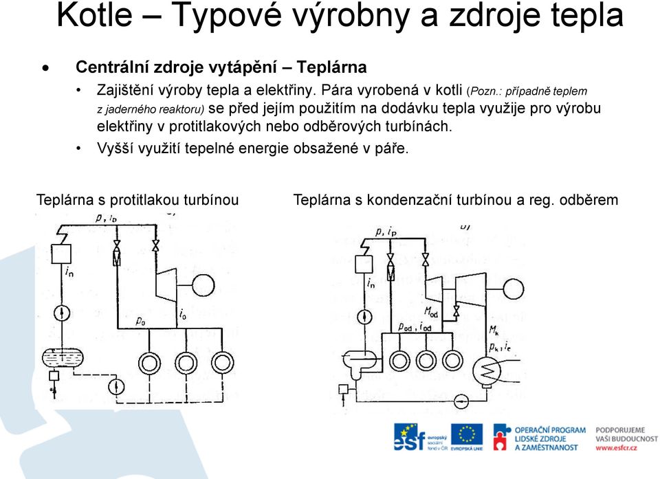 : případně teplem z jaderného reaktoru) se před jejím použitím na dodávku tepla využije pro